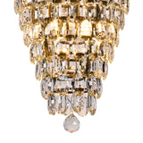 Coniston 60cm Tall Acorn 20 Light Crystal Chandelier - Antique Brass