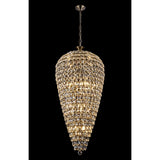Coniston 60cm Tall Acorn 20 Light Crystal Chandelier - Antique Brass