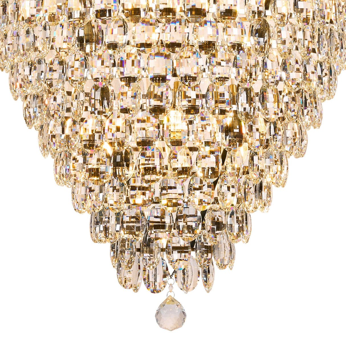 Coniston 80cm Acorn 25 Light Crystal Chandelier - Antique Brass