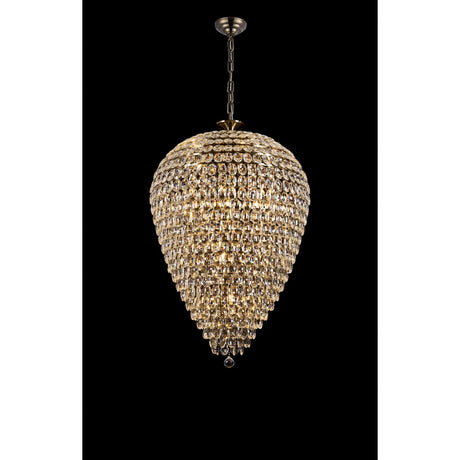 Coniston 80cm Acorn 25 Light Crystal Chandelier - Antique Brass