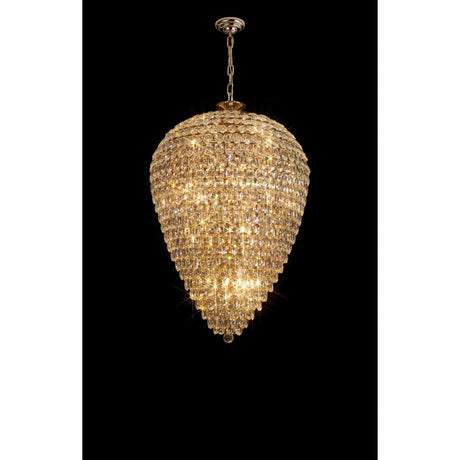 Coniston 80cm Acorn 25 Light Crystal Chandelier - French Gold