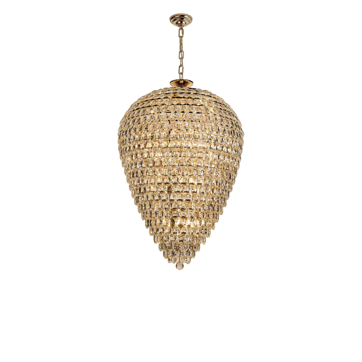Coniston 80cm Acorn 25 Light Crystal Chandelier - French Gold