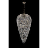 Coniston 80cm Tall Acorn 30 Light Crystal Chandelier - Antique Brass