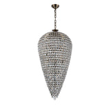 Coniston 80cm Tall Acorn 30 Light Crystal Chandelier - Antique Brass