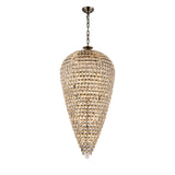 Coniston 80cm Tall Acorn 30 Light Crystal Chandelier - Antique Brass