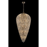 Coniston 80cm Tall Acorn 30 Light Crystal Chandelier - Antique Brass