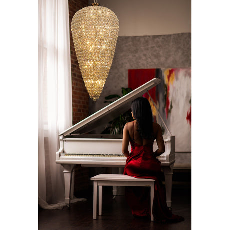 Coniston 80cm Tall Acorn 30 Light Crystal Chandelier - French Gold