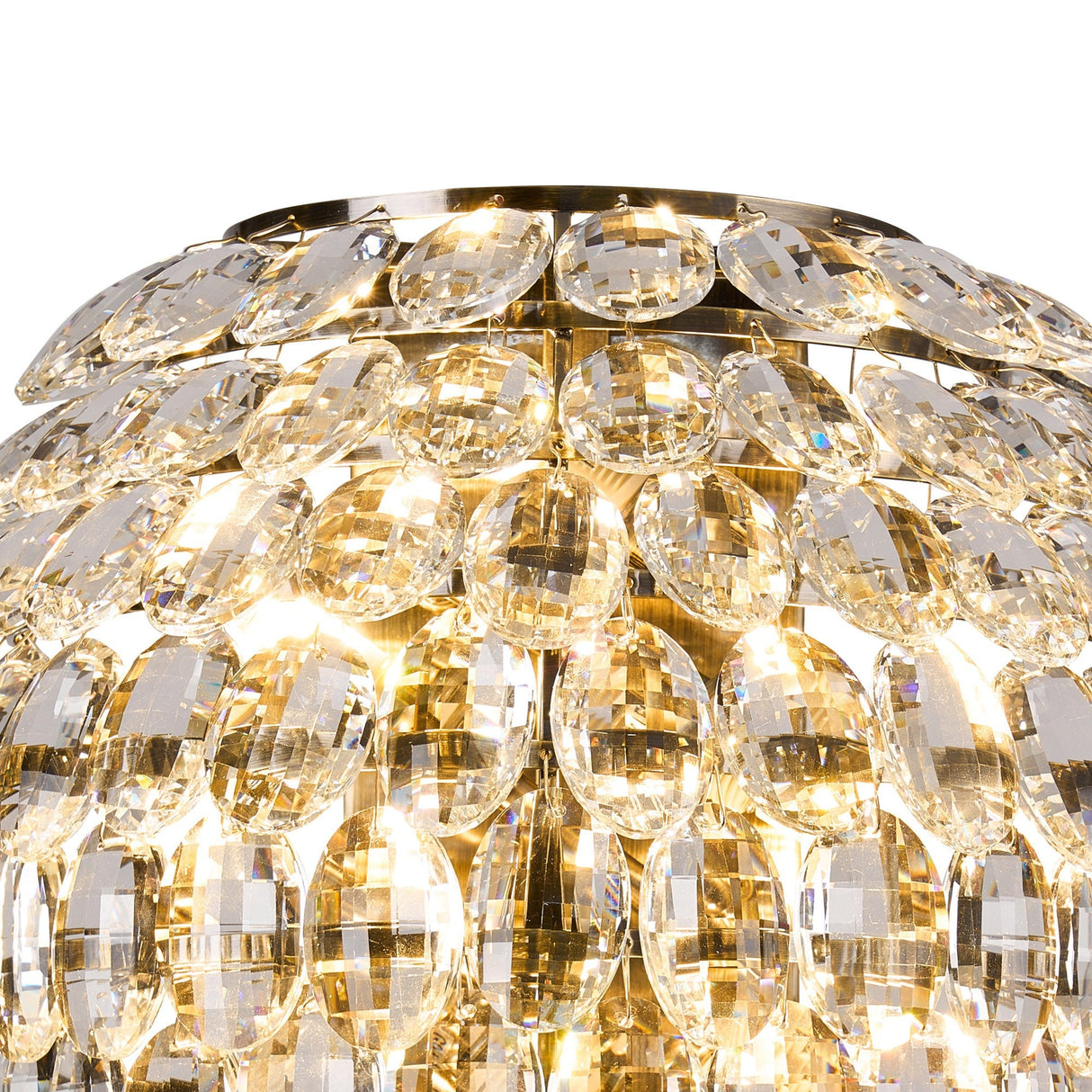 Coniston 4 Light Crystal Wall Light – Antique Brass