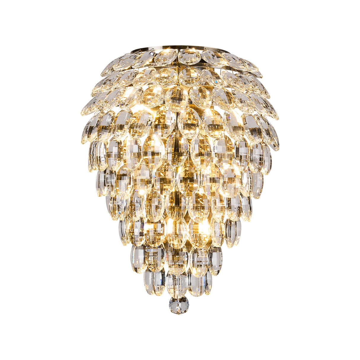 Coniston 4 Light Crystal Wall Light – Antique Brass