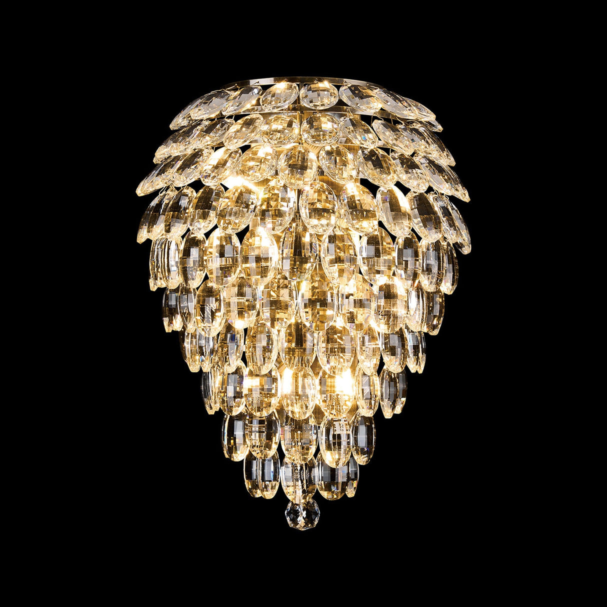Coniston 4 Light Crystal Wall Light – Antique Brass