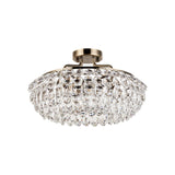 Coniston 8 Light Ring Crystal Semi-Flush Ceiling Light - Antique Brass