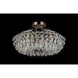 Coniston 8 Light Ring Crystal Semi-Flush Ceiling Light - Antique Brass