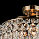 Coniston 8 Light Ring Crystal Semi-Flush Ceiling Light - Antique Brass