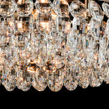 Coniston 8 Light Ring Crystal Semi-Flush Ceiling Light - Antique Brass