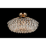 Coniston 8 Light Ring Crystal Semi-Flush Ceiling Light - Antique Brass