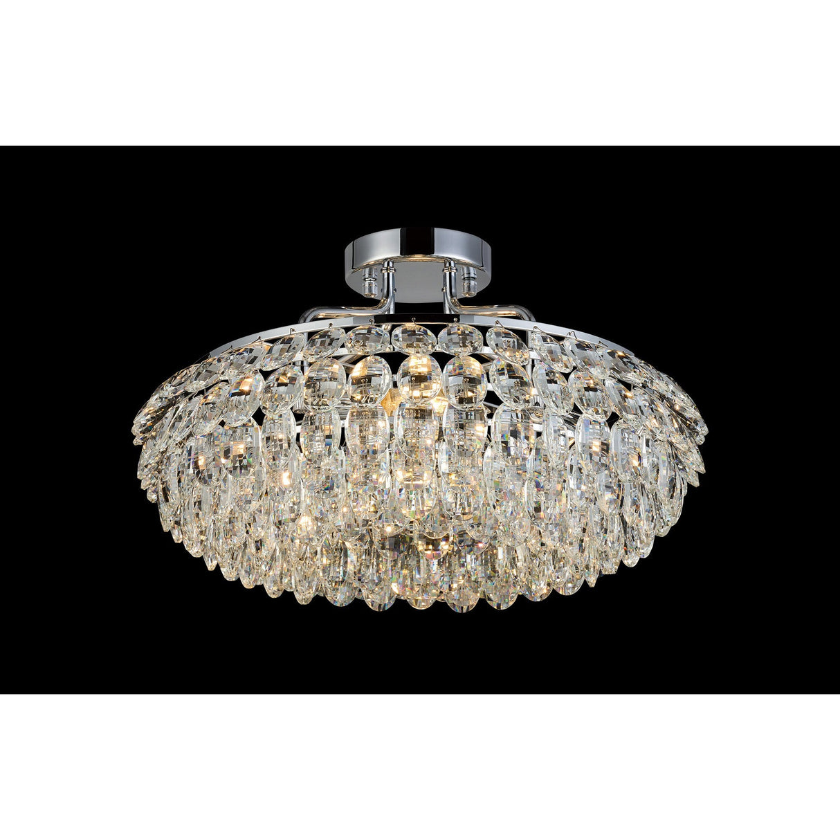 Coniston 8 Light Ring Crystal Semi-Flush Ceiling Light - Polished Chrome