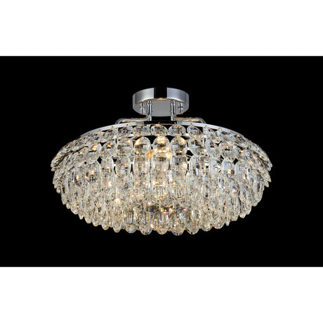 Coniston 8 Light Ring Crystal Semi-Flush Ceiling Light - Polished Chrome