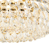 Coniston 8 Light Ring Crystal Semi-Flush Ceiling Light - French Gold