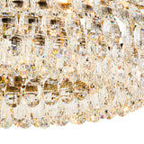 Coniston 15 Light Ring Crystal Semi-Flush Ceiling Light - Antique Brass