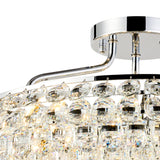 Coniston 15 Light Ring Crystal Semi-Flush Ceiling Light - Polished Chrome