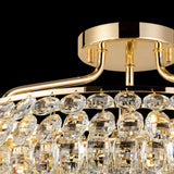 Coniston 15 Light Ring Crystal Semi-Flush Ceiling Light - French Gold