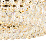 Coniston 15 Light Ring Crystal Semi-Flush Ceiling Light - French Gold