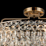 Coniston 18 Light Ring Crystal Semi-Flush Ceiling Light - Antique Brass