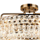 Coniston 18 Light Ring Crystal Semi-Flush Ceiling Light - Antique Brass