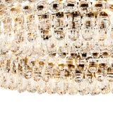 Coniston 18 Light Ring Crystal Semi-Flush Ceiling Light - Antique Brass