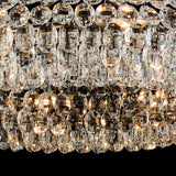 Coniston 18 Light Ring Crystal Semi-Flush Ceiling Light - Antique Brass