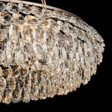 Coniston 18 Light Ring Crystal Semi-Flush Ceiling Light - Antique Brass