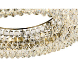 Coniston 18 Light Ring Crystal Semi-Flush Ceiling Light - Antique Brass