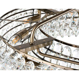 Coniston 18 Light Ring Crystal Semi-Flush Ceiling Light - Antique Brass