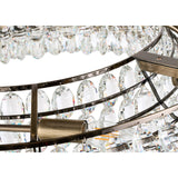 Coniston 18 Light Ring Crystal Semi-Flush Ceiling Light - Antique Brass