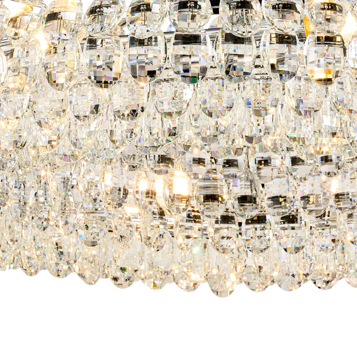 Coniston 18 Light Ring Crystal Semi-Flush Ceiling Light - Polished Chrome