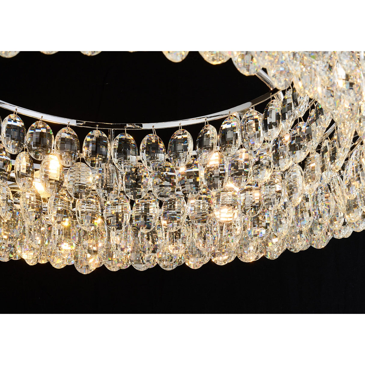Coniston 18 Light Ring Crystal Semi-Flush Ceiling Light - Polished Chrome
