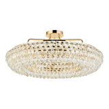 Coniston 18 Light Ring Crystal Semi-Flush Ceiling Light - French Gold