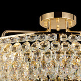Coniston 18 Light Ring Crystal Semi-Flush Ceiling Light - French Gold