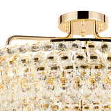 Coniston 18 Light Ring Crystal Semi-Flush Ceiling Light - French Gold