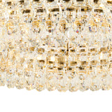 Coniston 18 Light Ring Crystal Semi-Flush Ceiling Light - French Gold