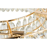 Coniston 18 Light Ring Crystal Semi-Flush Ceiling Light - French Gold