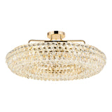 Coniston 18 Light Ring Crystal Semi-Flush Ceiling Light - French Gold