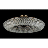Coniston 4 Light Ring Crystal Semi-Flush Ceiling Light - Antique Brass
