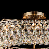 Coniston 4 Light Ring Crystal Semi-Flush Ceiling Light - Antique Brass