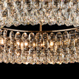 Coniston 4 Light Ring Crystal Semi-Flush Ceiling Light - Antique Brass