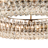 Coniston 4 Light Ring Crystal Semi-Flush Ceiling Light - Antique Brass