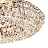 Coniston 4 Light Ring Crystal Semi-Flush Ceiling Light - Antique Brass