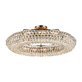 Coniston 4 Light Ring Crystal Semi-Flush Ceiling Light - Antique Brass