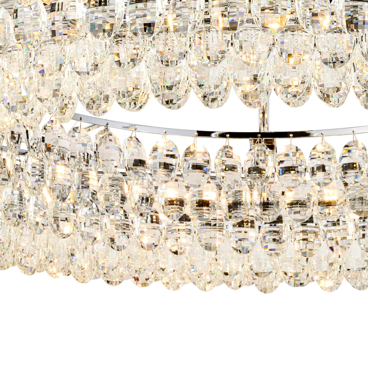 Coniston 4 Light Ring Crystal Semi-Flush Ceiling Light - Polished Chrome