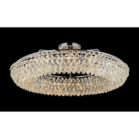 Coniston 4 Light Ring Crystal Semi-Flush Ceiling Light - Polished Chrome